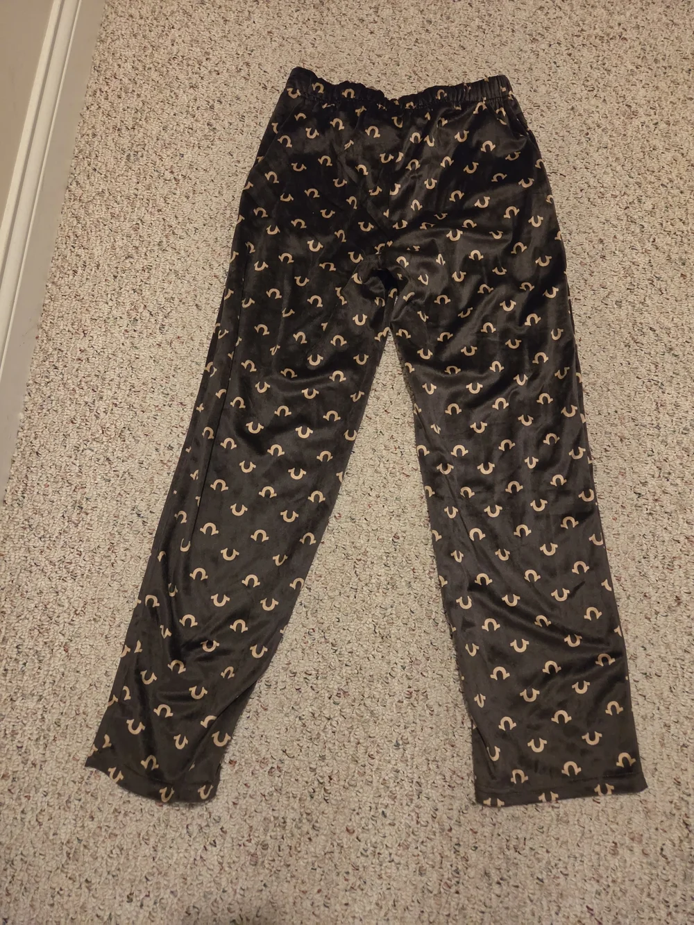 True Religion Men's Black Logo Print Lounge Pants